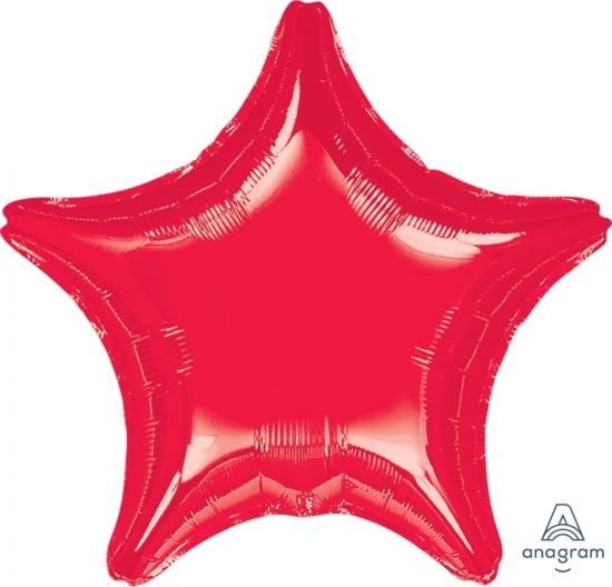 Anagram Solid Colour Foil Balloon 32 Star Red — Red Fox Party Supplies