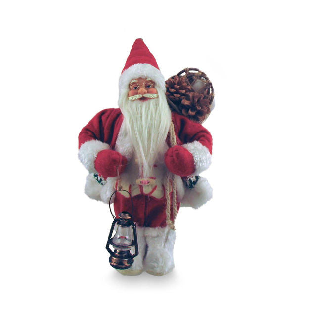 Traditional Santa with White Trim 30cm