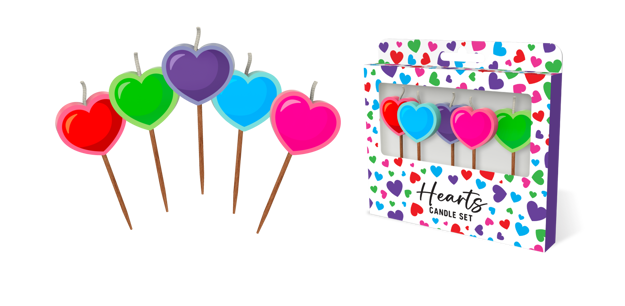 Heart Candles Candles 5 Pack