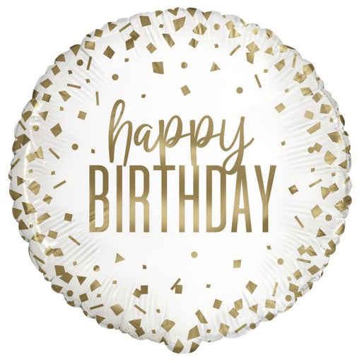 Unique Foil 45cm Gold Confetti  Happy Birthday