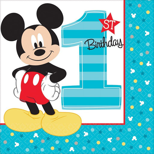 Mickey Mouse 1st Birthday Lunch Napkins 16Pk