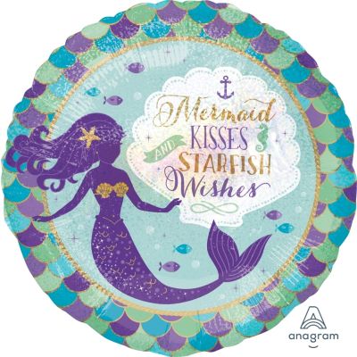 Mermaid Kisses & Wishes Foil Balloon 45cm (18')