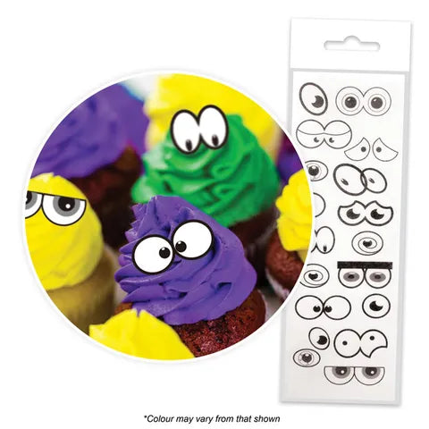 Mixed Eyes Edible Wafer Cupcake Toppers 16 Piece Pack