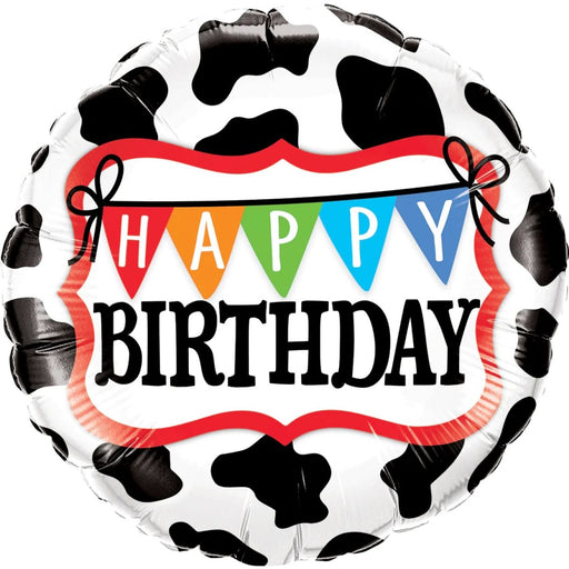 Happy Birthday Holstein Cow Pattern Foil 46cm