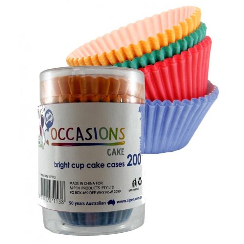 Cup Cake Cases Bright Colour Assorted (38x21mm) Pack Of 200