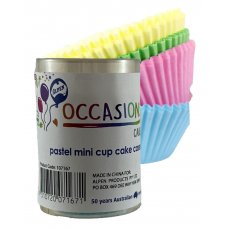 Mini Cup Cake Cases Pastel Assorted (30x20mm) 100 Pk