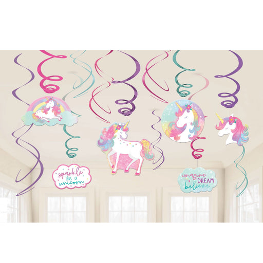 Unicorn Spiral Swirls Hanging Decorations