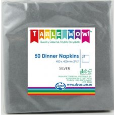 Dinner Napkin Pack 50 - Silver