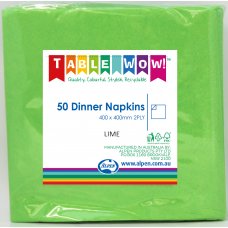 Dinner Napkin Pack 50 - Lime Green