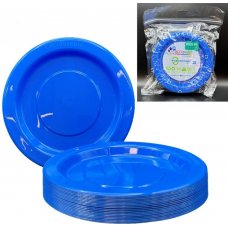 Plastic Lunch Plate 20 Pack - Royal Blue