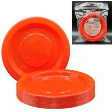 Plastic Lunch Plate 20 Pack - Orange