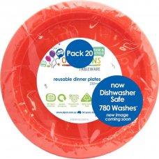 Plastic Dinner Plate 20 Pack - Orange