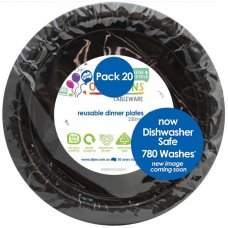 Plastic Dinner Plate 25 Pack - Black