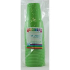 Plastic Cups 20 Pack - Lime Green