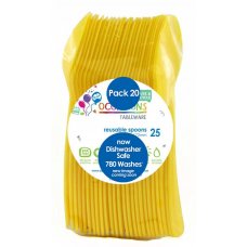 Plastic Spoon 25 Pack - Yellow