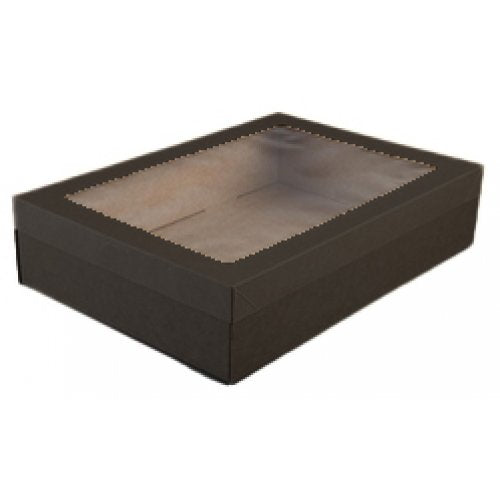 Medium Black Grazing/Catering Tray With Lid Size: 360 x 252 x 80mm Pack of 2