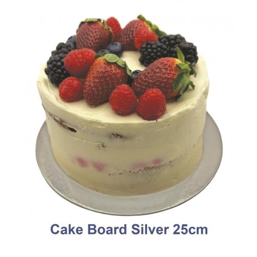 Alpen - Cake Board Round Silver Foil 10''/25cm