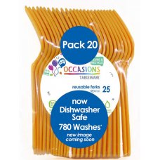 Plastic Fork 20 Pack - Yellow