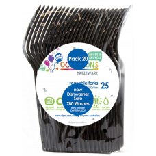 Plastic Fork 20 Pack - Black