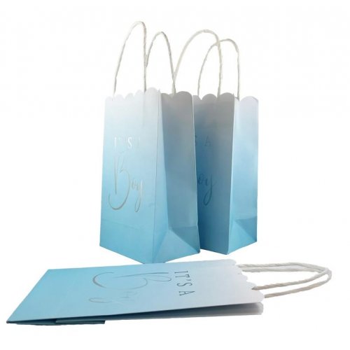 Party Bag Paper 215x130x80mm It's a Boy Blue Pack 5