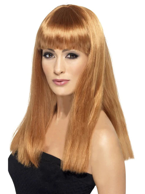 Glamourama Wig, Auburn, Long, Straight with Fringe