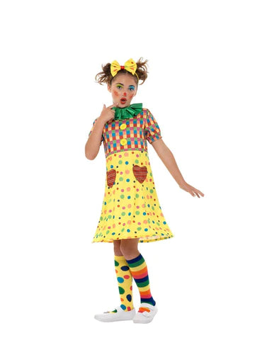 Girls Multi-Coloured Clown Costume