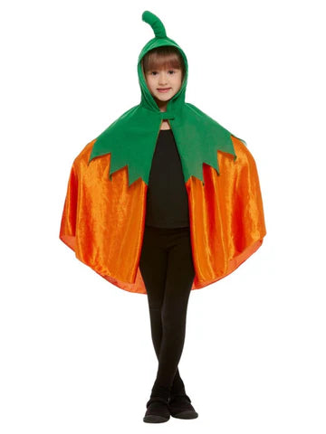 Children's Pumpkin Hooded Cape