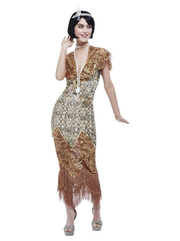 Deluxe 20s Sequin Gold Flapper Costume