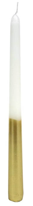 Christmas Taper Dinner Candles White/Gold 24.5 cm Box 4