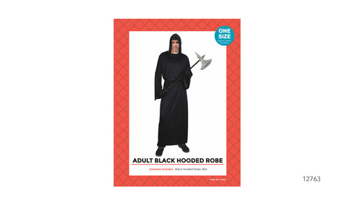 Adult Black Hooded Halloween Robe