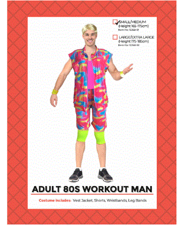 80's Workout Man S/M Costume