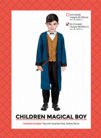 Children Magical Boy Costume 10-12 Years