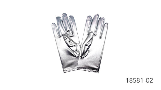 Metallic Silver Short Gloves