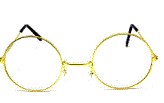 Santa/ Glasses Round, Gold Rim