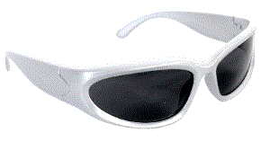 Party Glasses Wrap Scifi Silver w Black Lens