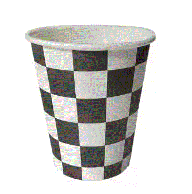 Black & White Checkered Paper Cup 8PCS