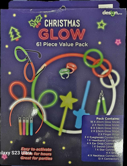 Christmas Glow Sticks 61 Piece Value Pack