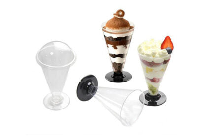 Plastic Flute Shape Dessert Cups 180ml 6pk