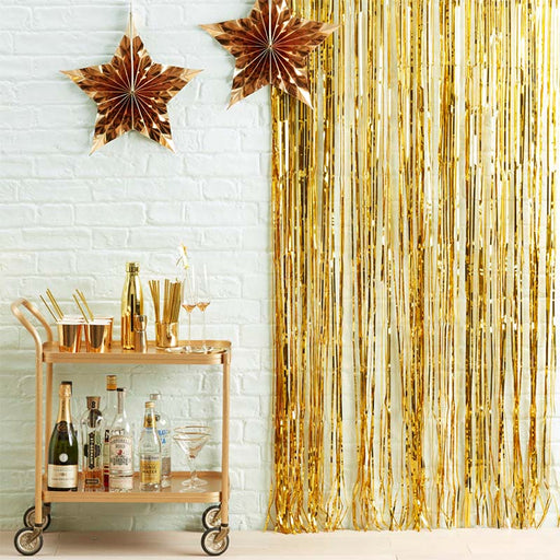 Gold Fringe Foil Curtain 200 x 100cm