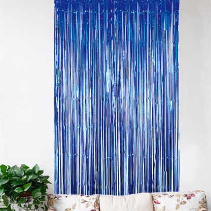 Royal Blue Foil Curtain 200 x 100cm