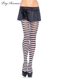 Nylon Striped Black/Pink Tights