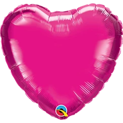 Heart Shape Foil Hot Pink 45cm