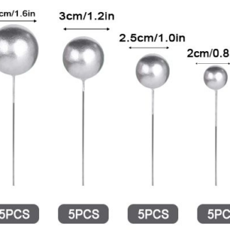 Silver Ball Toppers 20Pcs