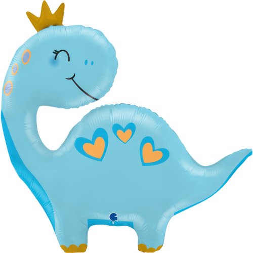 Cute Blue Dinosaur Foil Balloon 28"/71cm