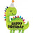 Cute Happy Birthday  Dinosaur Foil Balloon 38"/97cm