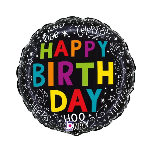 Happy Birthday  Doodles Foil 18"/45.7cm