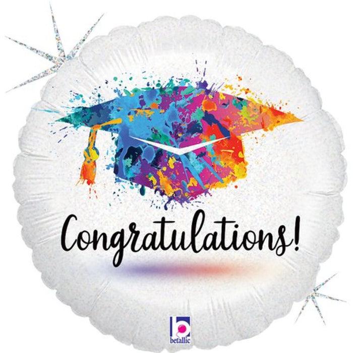 Holographic Painterly Congratulations Grad 45cm Foil