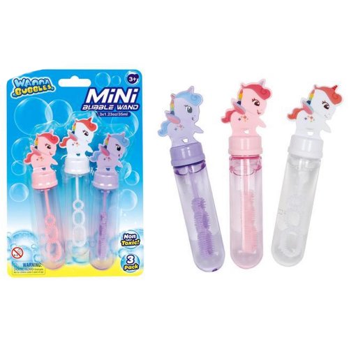 Unicorn Mini Party Bubble Wand 3 Pack 35ml