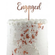 Acrylic Rose Gold Engaged Cake Topper