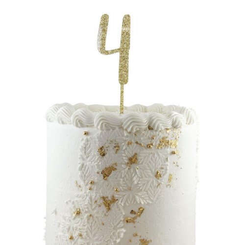 #4 Cake Topper Glitter Gold